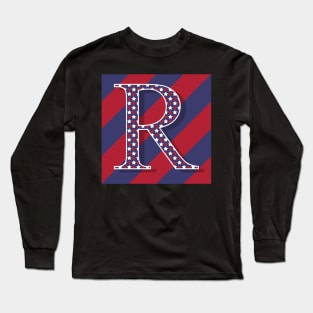 Old Glory Letter R Long Sleeve T-Shirt